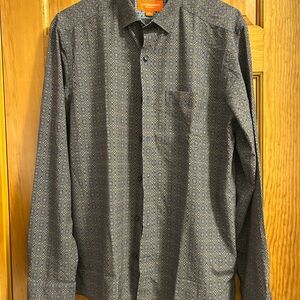 Johnston & Murphy Geometric Pattern Shirt - Blue and Brown